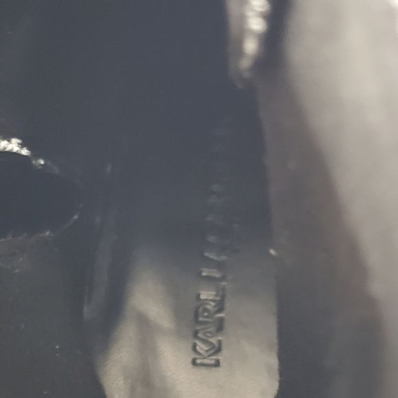 Karl Lagerfeld Paris Embellished Ankle Boots Size 8 Denim Combat Lug Sole - Picture 11 of 15